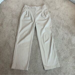 House of Harlow vegan faux leather pleather pants beige cream Sz 8  🇨🇦